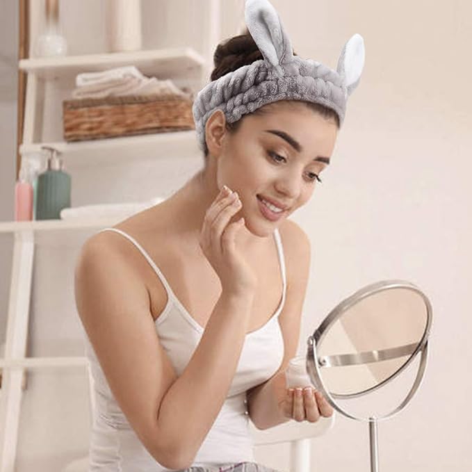 Bandeau de maquillage lapin pelucheux (3 pièces)